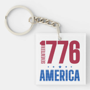 1776 America 250 years historical freedom Key Ring