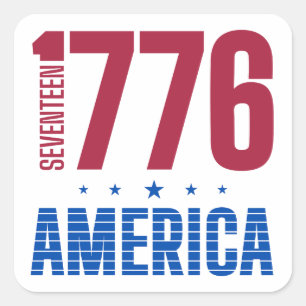 1776 America 250 years historical freedom Square Sticker