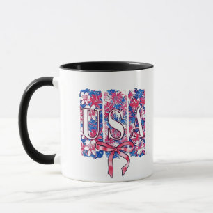 1776 America 4th of July USA Floral Flowers Mug