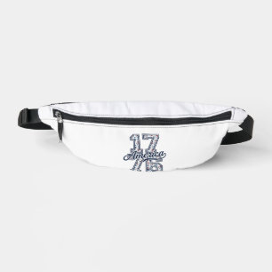 1776 America Floral Patriotic Vintage Vector Desig Bum Bags