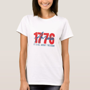 1776 America Freedom Distressed Vintage Graphic T-Shirt