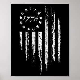 1776 American Flag Betsy Ross 13 Stars Usa 4th Of Poster