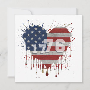 1776 American Flag Invitation