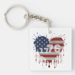 1776 American Flag Key Ring