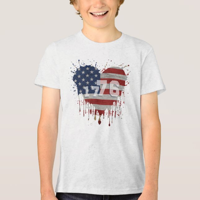 1776 American Flag Tri-Blend Shirt (Front)