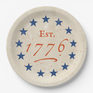 1776 American LG Stars Paper Plate
