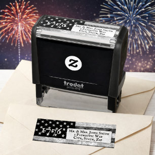 1776 Americana Flag rustic return address Self-inking Stamp