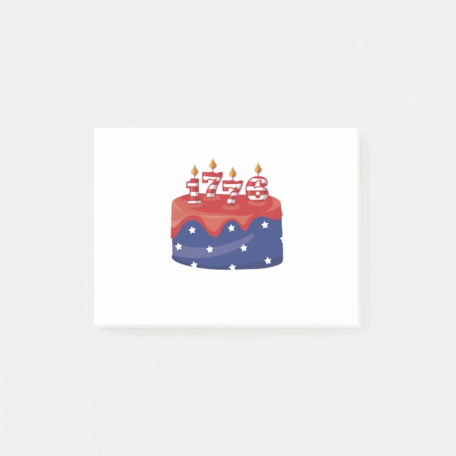 1776 Birthday Cake Post-it Notes (Front)