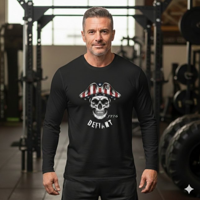 1776 Defiant Skull Patriot Long Sleeve T-Shirt  (Creator Uploaded)