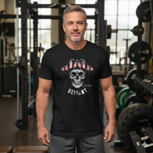 1776 Defiant Skull Patriot T-Shirt (Creator Uploaded)
