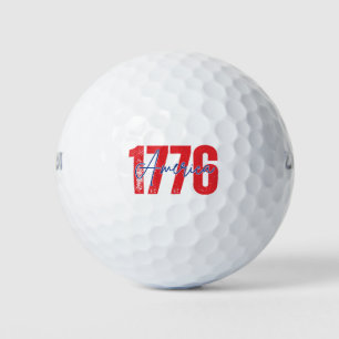 '1776' Fourth of July Gift Patriotic American Golf Balls