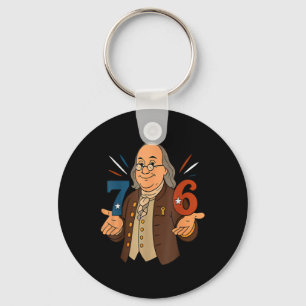 1776 Funny Benjamin Ben Franklin Meme Six Seven 6  Key Ring