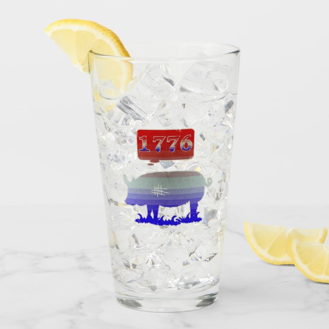 1776 Independence Piggy Glass (Front Ice)