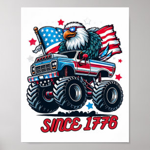 1776 July 4th Ld Eagle Usa Flag 250 Anniversary Pa Poster