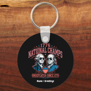 1776 National Champs Vintage Graphic Undefeated  Key Ring