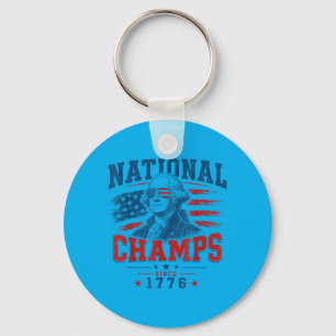1776 National Champs Vintage Patriotic Aamerica Key Ring