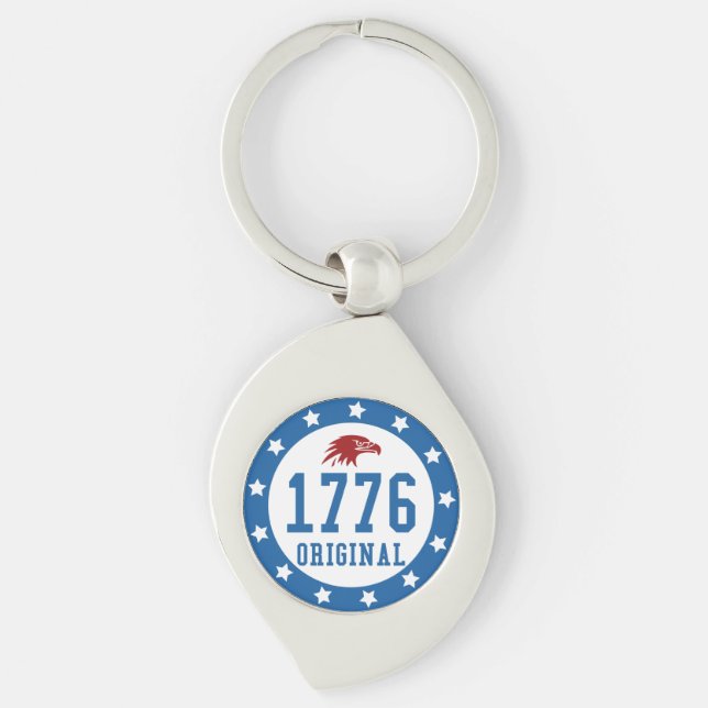 1776 Original 4 July Badge Key Ring (Front)