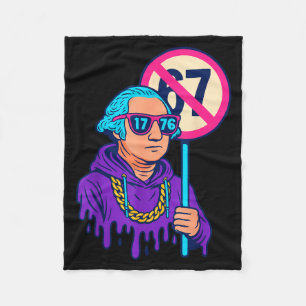 1776 Over 67 Funny Meme George Washington Drip  Fleece Blanket