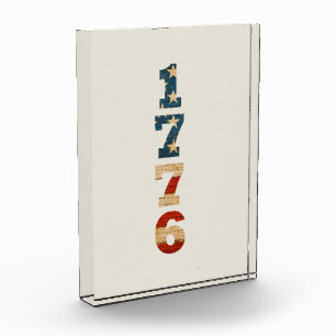 1776 Patriotic American Flag Photo Block