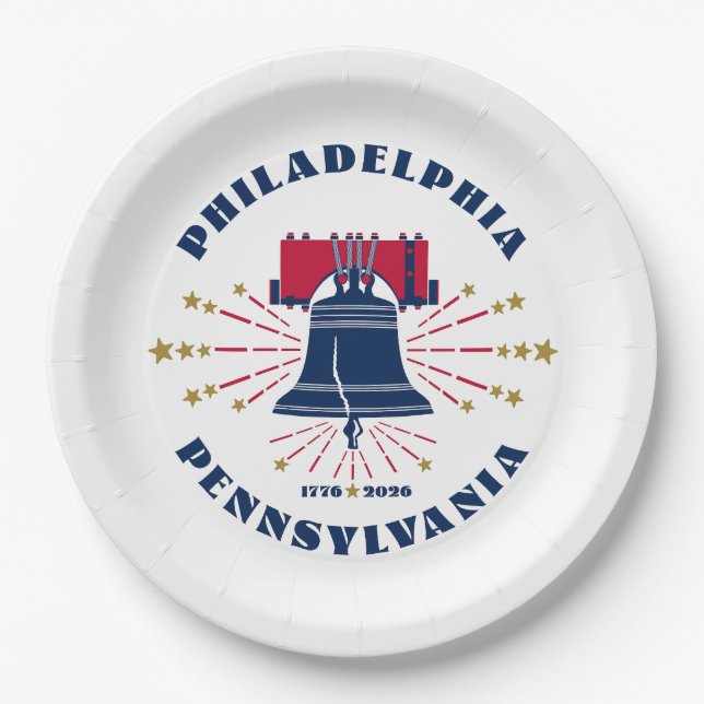 1776 Philadelphia Liberty Bell Paper Plate (Front)