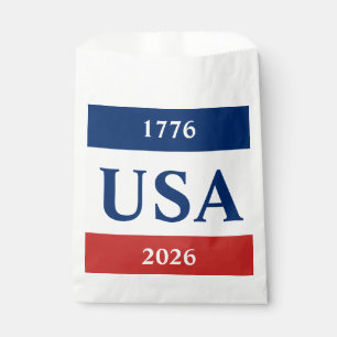 1776 USA 2026 Red White and Blue Patriotic Favour Bags