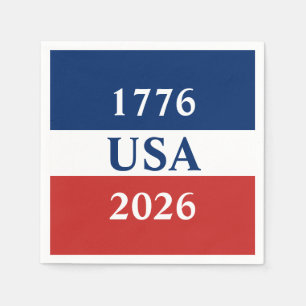 1776 USA 2026 Red White and Blue Patriotic Napkin