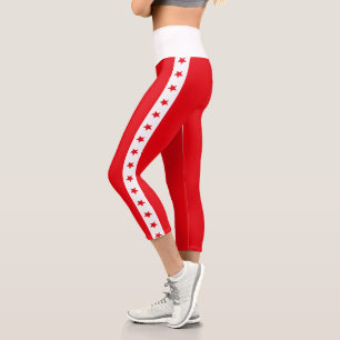 1776 USA 250th Birthday Patriotic American Flag Capri Leggings