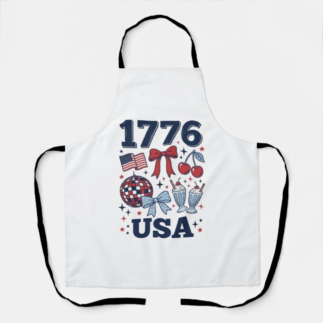 1776 USA Patriotic Coquette Vector Design_1 Apron (Front)