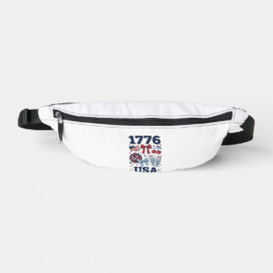 1776 USA Patriotic Coquette Vector Design_1 Bum Bags