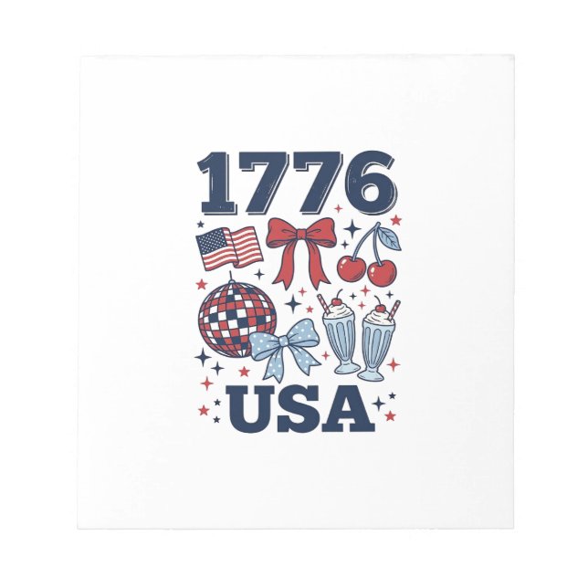 1776 USA Patriotic Coquette Vector Design_1 Notepad (Front)