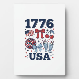 1776 USA Patriotic Coquette Vector Design_1 Plaque