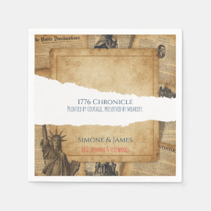 1776 Vintage Americana Chronicle Design Napkin