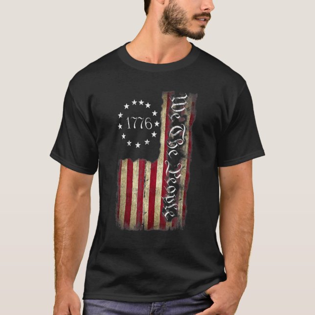 1776 We The People Patriotic American Constitution T-Shirt (Front)