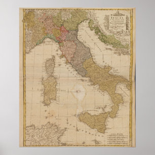 1790 Map of Italy Poster