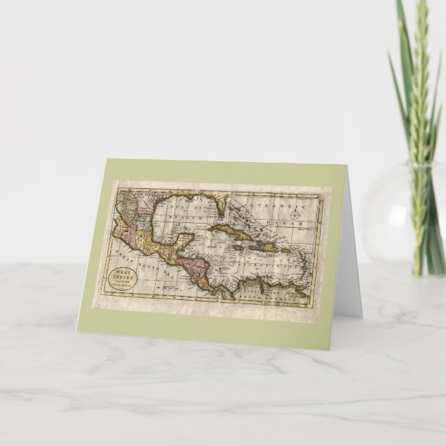 1790 Map of The West Indies by Dilly and Robinson Card (Front)