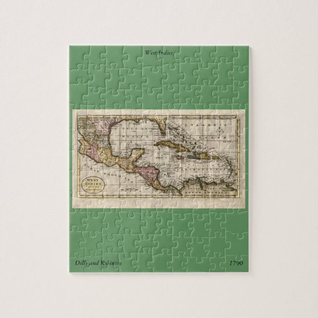 1790 Map of The West Indies by Dilly and Robinson Jigsaw Puzzle (Vertical)