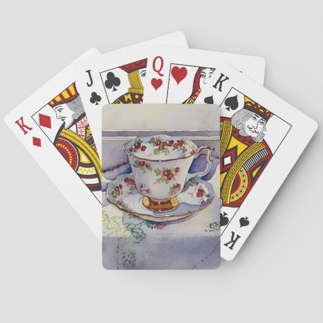 1799 Teacup on Linen Playing Cards (Back)