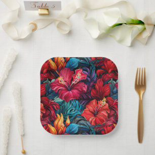 #17 Floral Pattern Paper Plate