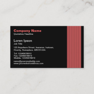 17 Lines - Tropical Pink and White on Black Business Card