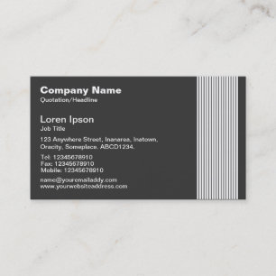 17 Lines - White on Dk Grey Business Card