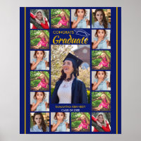 17 Photo Collage Congrats Graduate 2026 Navy Blue