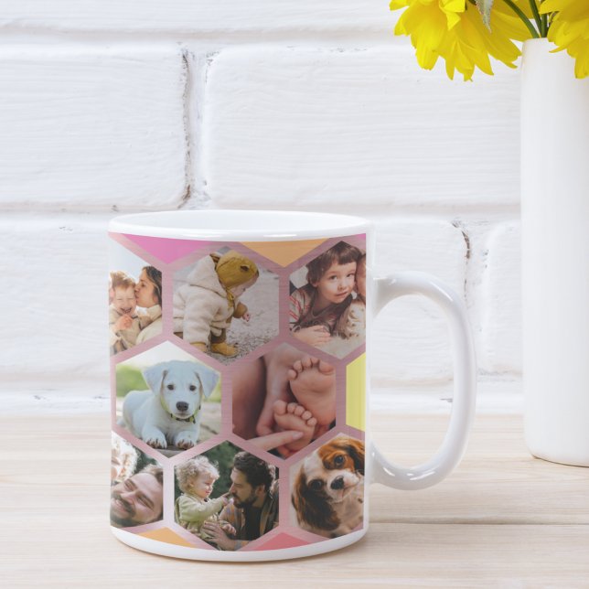 17 Photo Collage Cute Family Love Memory Two-Tone Coffee Mug (Creator Uploaded)