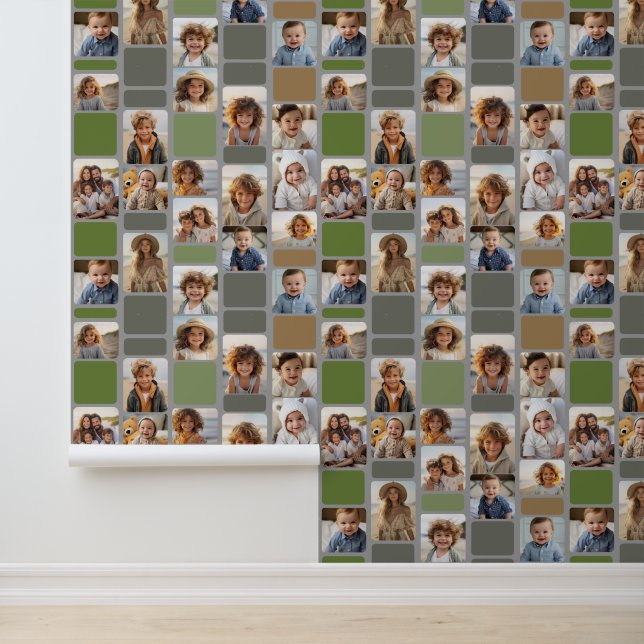 17 Photo Collage with Mod Pattern and Warm Colours Wallpaper (Application)