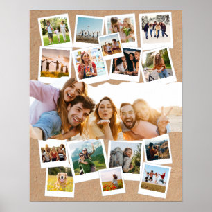 17 Picture Scrapbook Personalised Photo Collage Poster