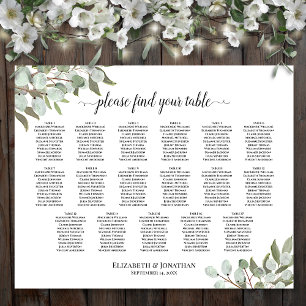 17 Table Eucalyptus Greenery Wedding Seating Chart