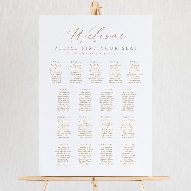 17 Tables Welcome Seating Chart (Creator Uploaded)
