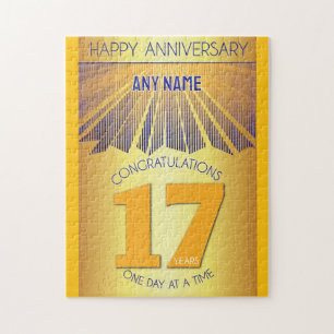 17 Year   AA 12 Step Anniversary Personalized Jigsaw Puzzle