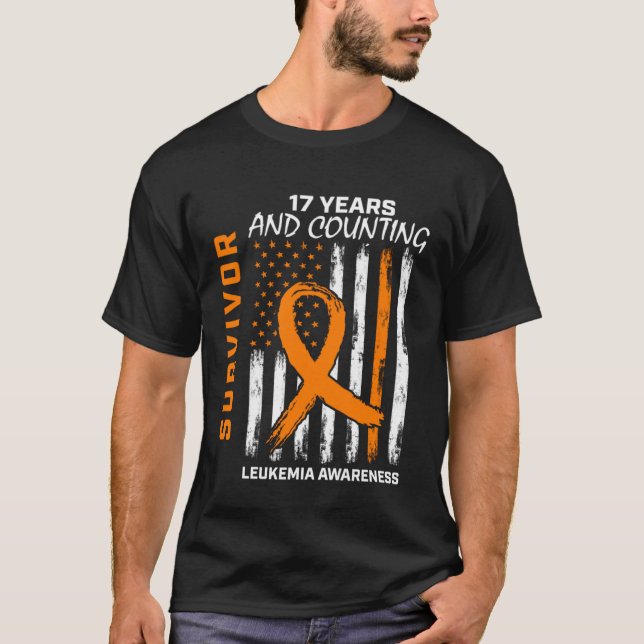 17 Year Leukaemia Survivor  Men Women USA Awarenes T-Shirt (Front)