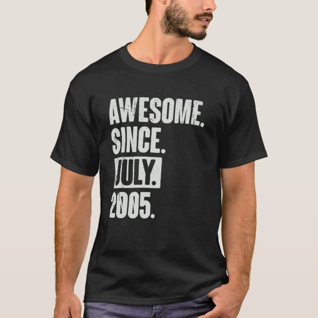 17 Year Old 17th Birthday   Awesome Since July 200 T-Shirt (Front)