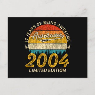 17 Year Old Bday 2004 Awesome Since 17th Birthday Postcard